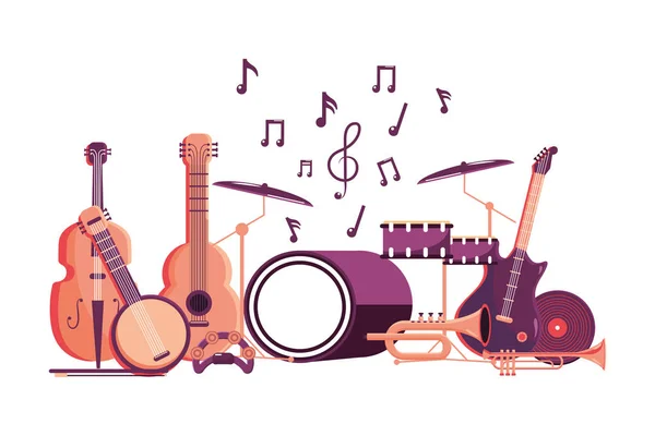 Music instrument cartoon — Stock Vector