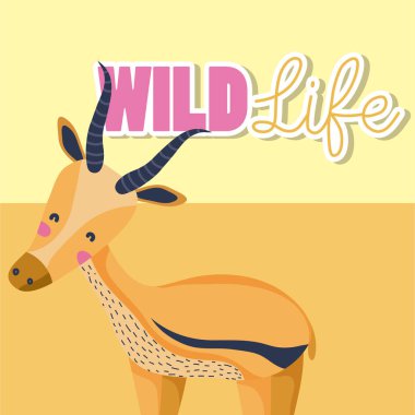 Geyik yaban hayatı hayvan çizgi film