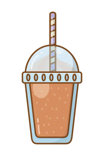 Copa de bebida congelada con paja aislada — Archivo Imágenes Vectoriales
