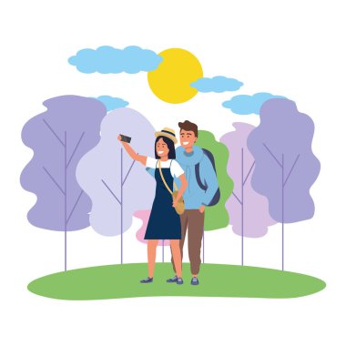 Millenial çift tarih doğa arka plan