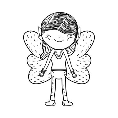 kelebek kanatlar karakter ile sevimli küçük peri