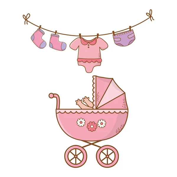 Cute baby shower cartoon — Stock Vector