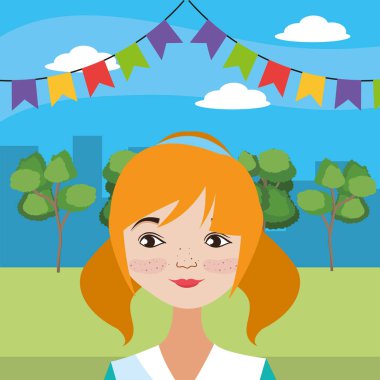 Genç kadın çizgi film