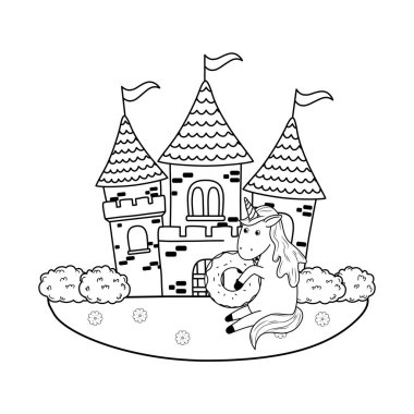 şirin peri masalı unicorn castle peyzaj ile