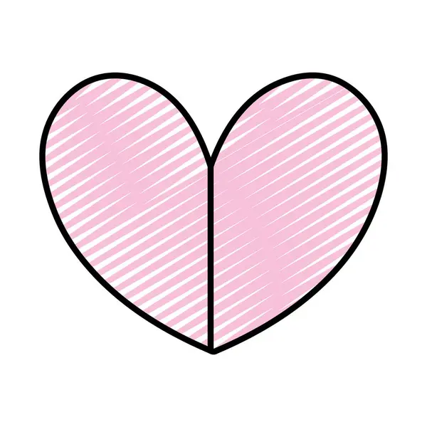 Doodle güzellik kalp aşk sembolü tasarım — Stok Vektör