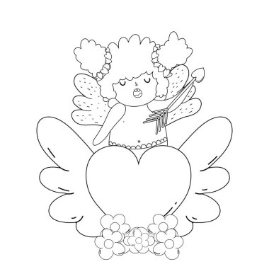 kalp ile sevimli Cupid tombul kız