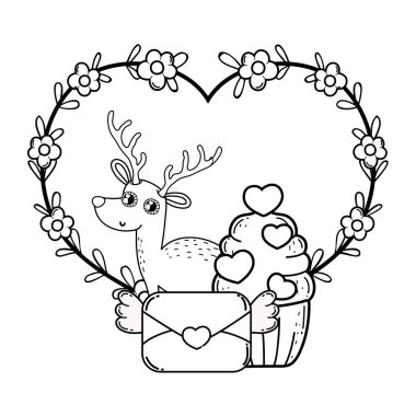 cupcake karakteri ile sevimli aşk geyiği