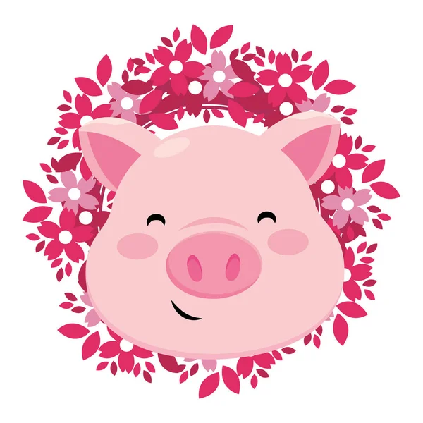 Schwein nur Gesicht — Stockvektor
