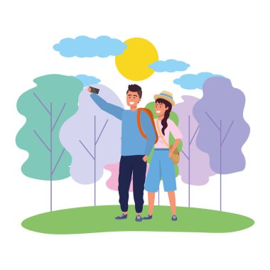 Millenial çift tarih doğa arka plan