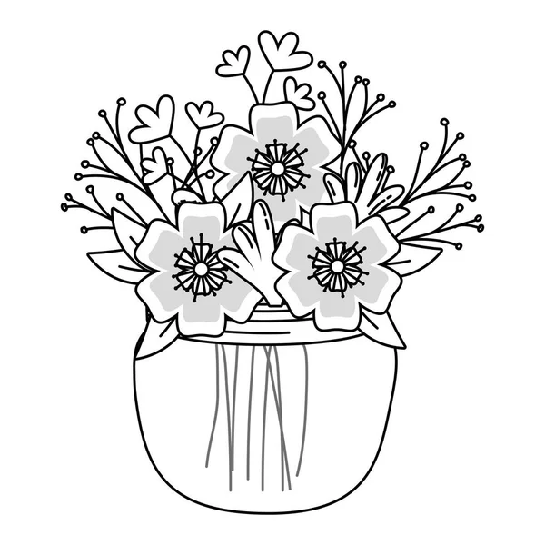 Schöne Natur Blumen Cartoon — Stockvektor