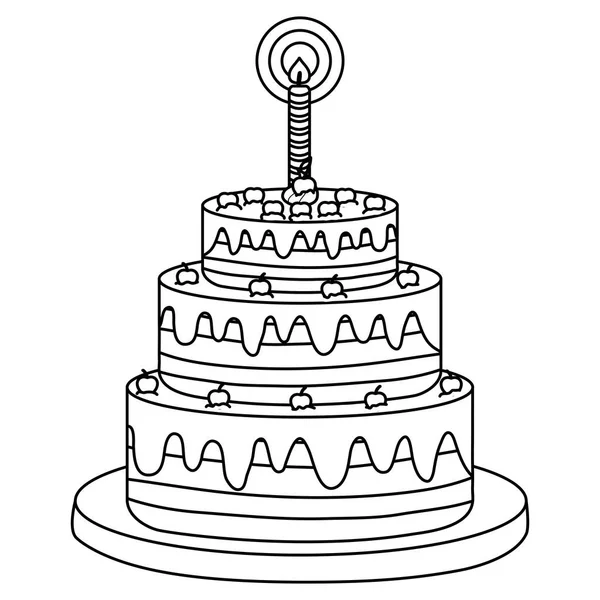 bir mum ile lezzetli tatlı pasta