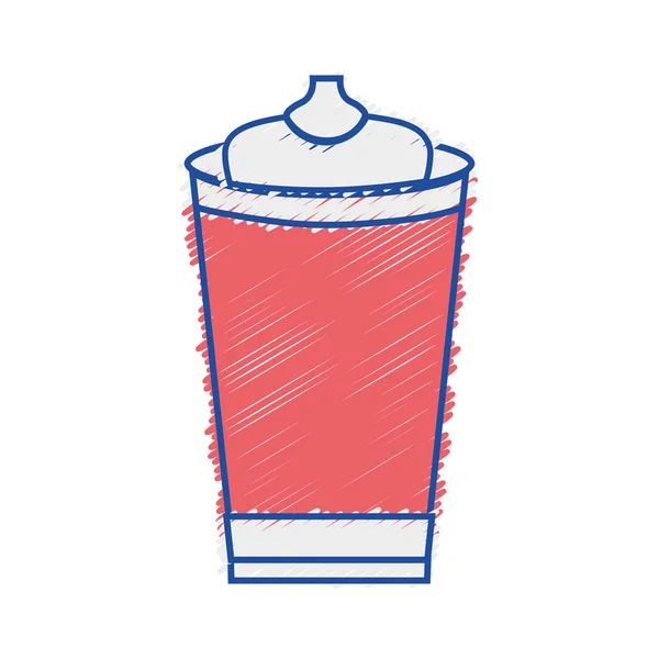 Taza de plástico de soda fresca deliciosa rallada — Vector de stock