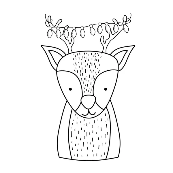 Carino carattere renna di Natale — Vettoriale Stock