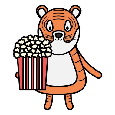 pop mısır çocuksu karakteri ile sevimli kaplan