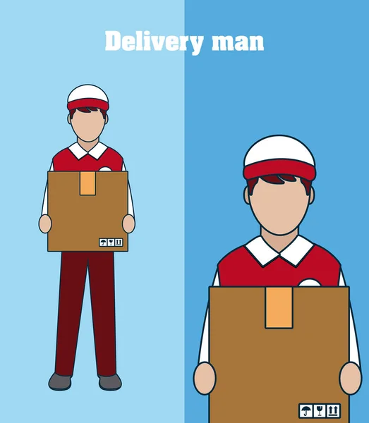 Homem de entrega desenhos animados — Vetor de Stock