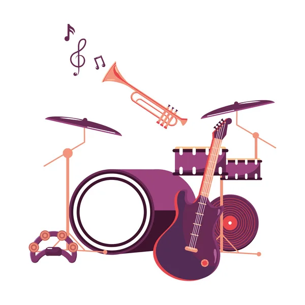 Music instrument cartoon — Stock Vector