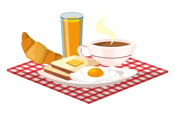 Delicioso desayuno sabroso de dibujos animados — Vector de stock