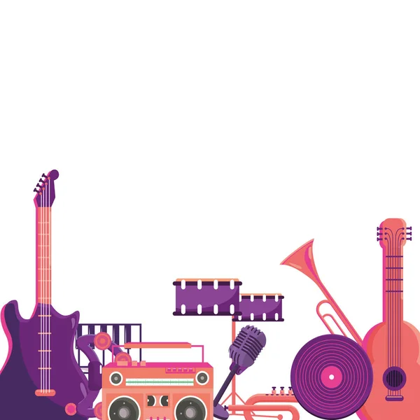 Instrumentos marco diseño — Vector de stock