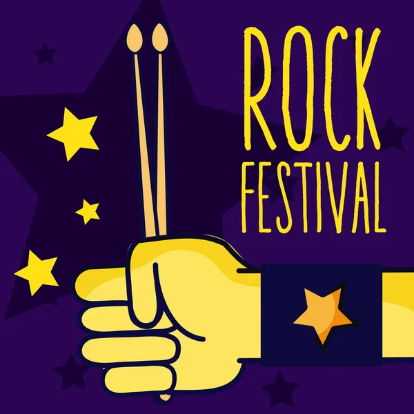 Festival de rock de dibujos animados — Vector de stock