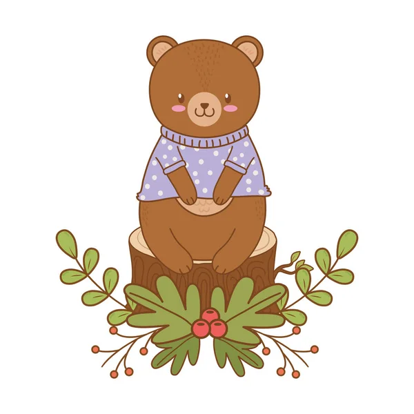 Ładny Las niedźwiedź charakter — Wektor stockowy