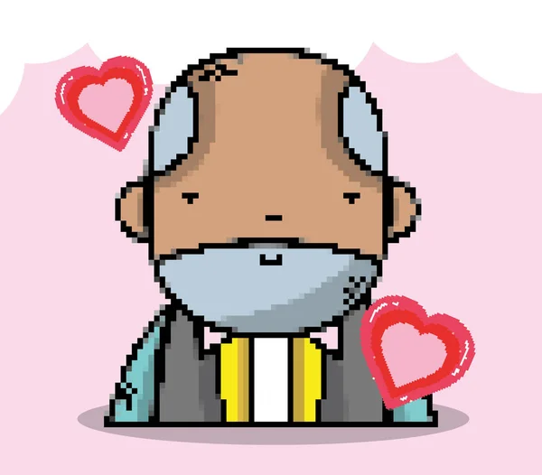 Cute grandfather pixel art