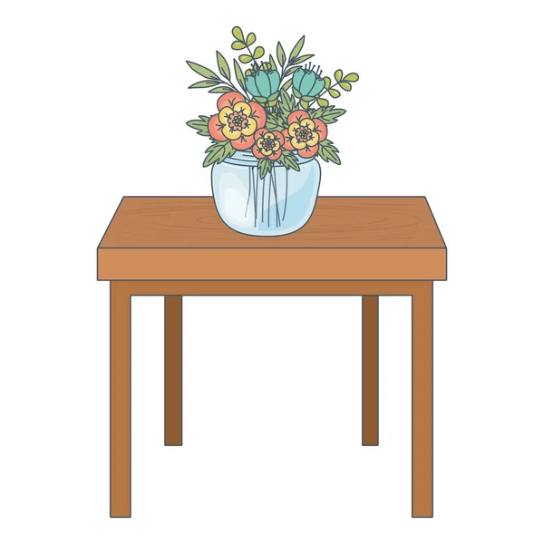 Naturaleza floral flores dibujos animados — Vector de stock