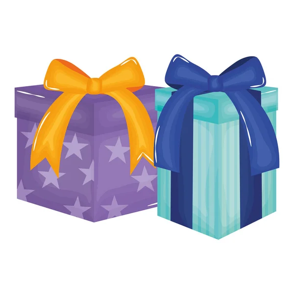 Cadeaux de fête boîtes cadeaux — Image vectorielle