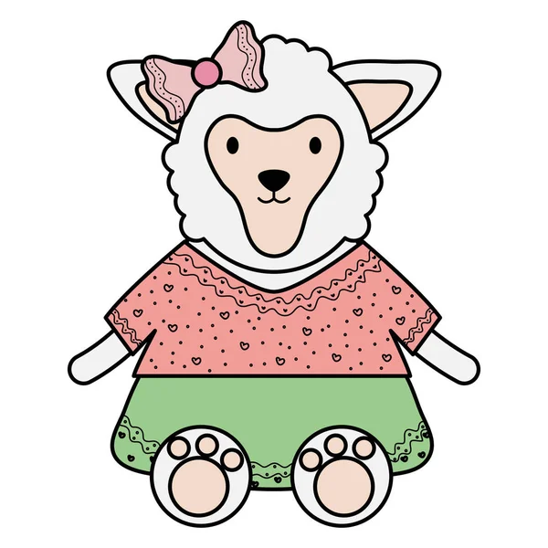 Милая женщина овец детский характер — стоковый вектор
