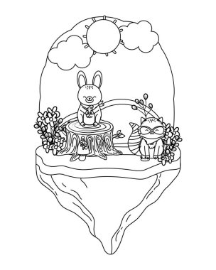 sevimli küçük hayvanlar karikatür