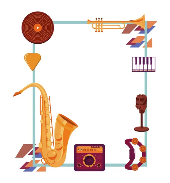 Instrumentos marco diseño — Vector de stock