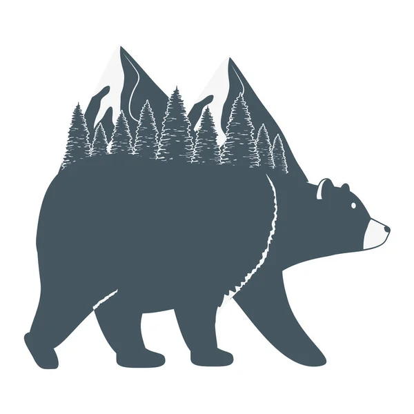 Wild Bear Cartoon — Stockvector