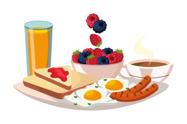 lezzetli lezzetli breakfast çizgi film