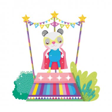 sahnede katman ile sevimli sirk kedi