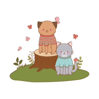 alan ormanlık karakterler sevimli hayvanlar