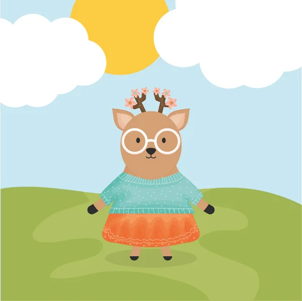 Cute female sheep with clothes character Stock Vector by ©stockgiu 264170258