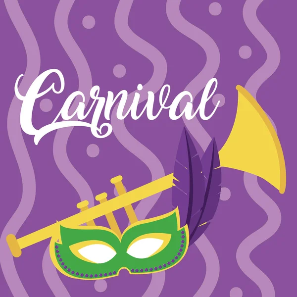 Máscara concepto de carnaval — Vector de stock