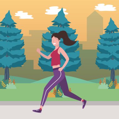 Fitness spor tren karikatür
