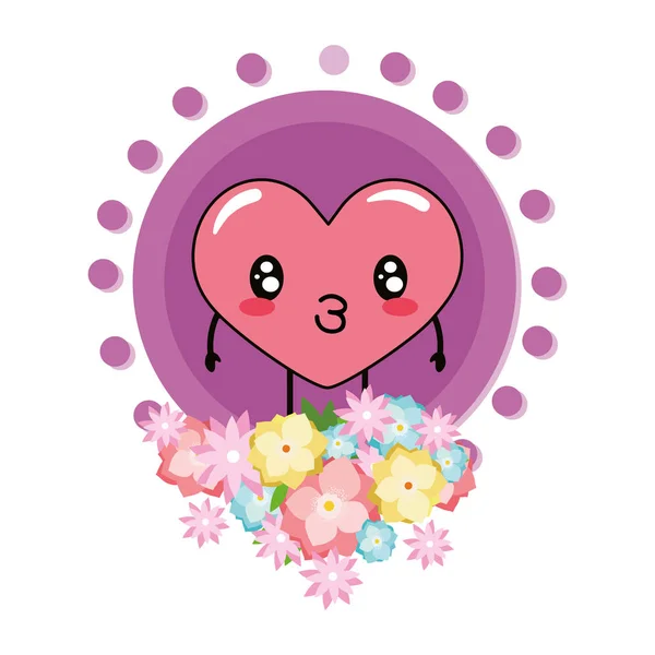 Love heart cartoon — Stock Vector