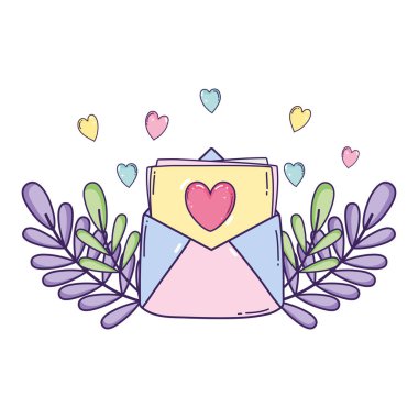 Zarf kalp ve çiçek