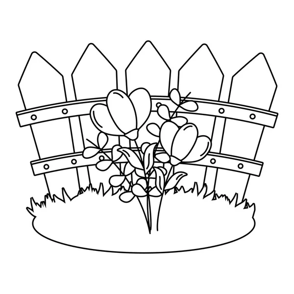 Bloemen natuur bloemen cartoon — Stockvector