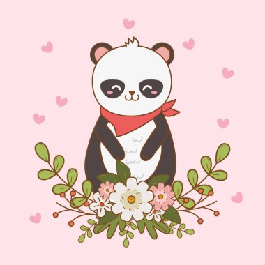 Panda orman karakter sevimli ayı