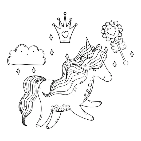 Belle petite licorne caractère — Image vectorielle