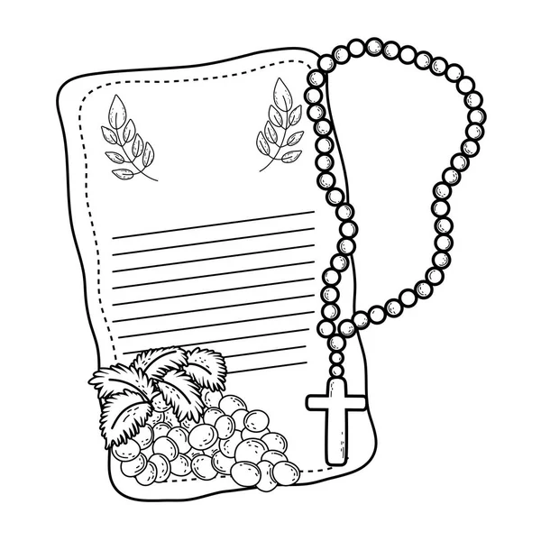 Prima comunione con rosario — Vettoriale Stock