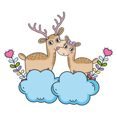 sevimli aşk reindeer çift karakterleri