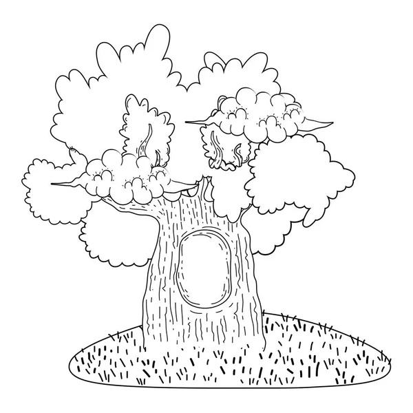 Carino icona albero delle fiabe — Vettoriale Stock