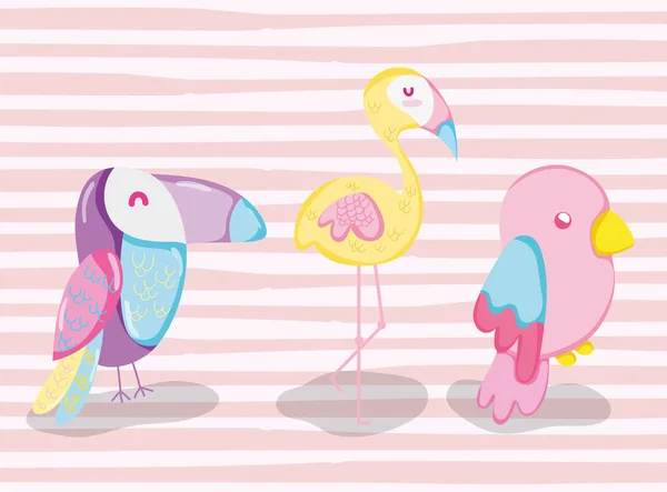 Punchy pastel animais bonitos desenhos animados —  Vetores de Stock