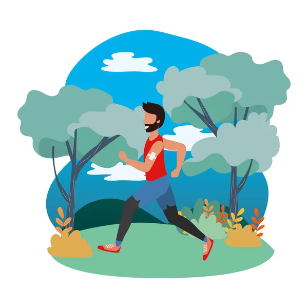 Fitness deporte tren dibujos animados — Vector de stock