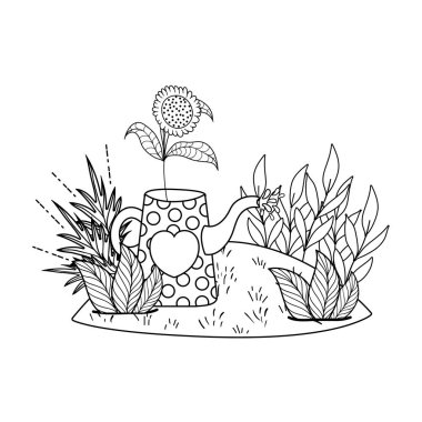 sprinkler sahne ile güzel sevimli bahçe