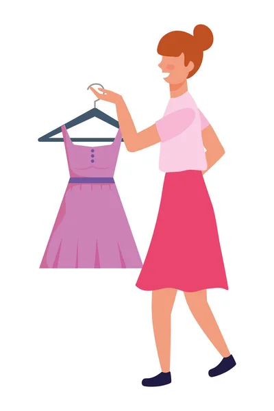 Mujer diseño de compras — Vector de stock