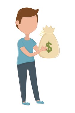 Para çantası tasarımı ile Adam
